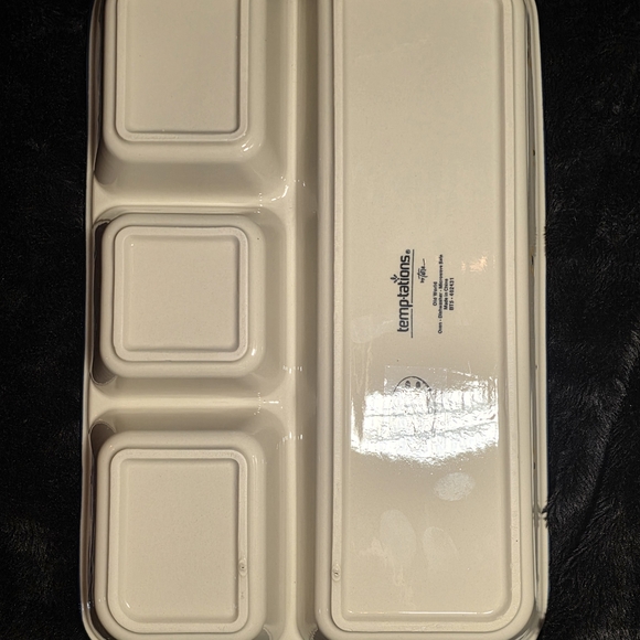 Temp-tations Old World Compartent Serving Dish Blue Confetti - Picture 3 of 5